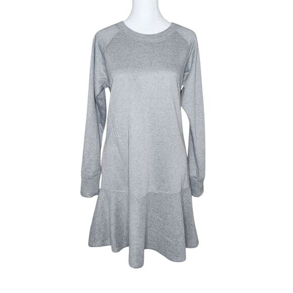 CAbi 3459 Flashdance Sweatshirt Tunic Dress Gray Fleece Flounce Bottom Women's S - Picture 2 of 12